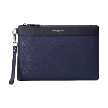MICHAEL KORS Greyson Cow Leather Wallets Clutches Medium Size Men's Marine Blue