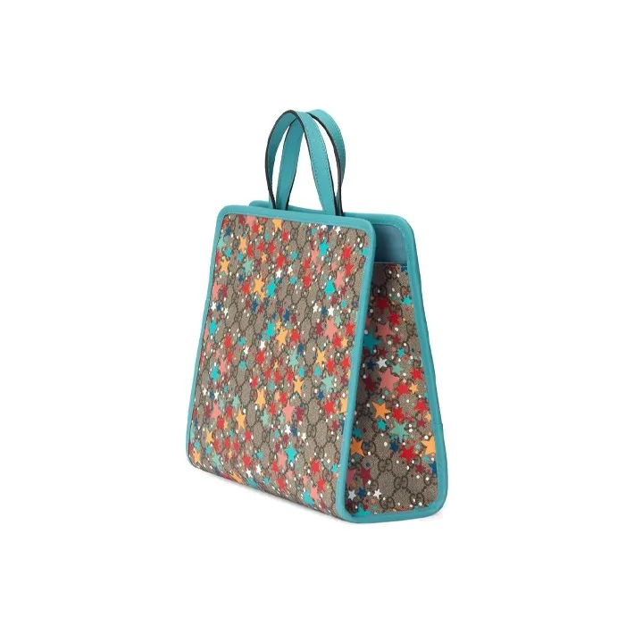 GUCCI Canvas Tote Bag Shopping Bag Handbag Kids' Bags Kids' Ebony & Blue-1