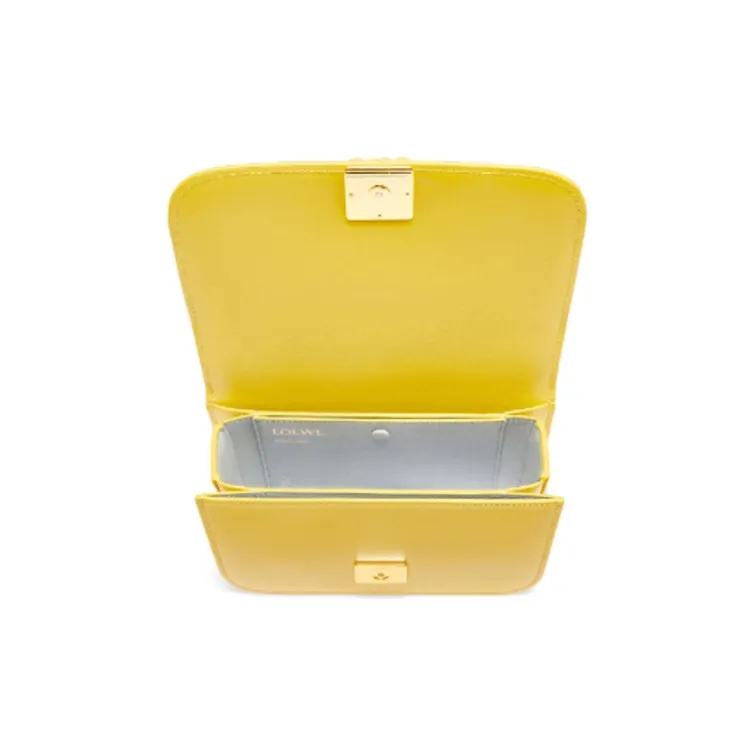 LOEWE Goya Silk Calfskin Handbag, Shoulder Bag, Crossbody Bag, Clutch Trumpets Women's Yellow-3