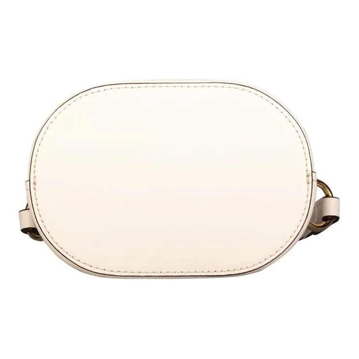 MICHAEL KORS Aidy Leather Water Bucket Bag Handheld Handbag Crossbody Bag Small Size Women's Ecru-4