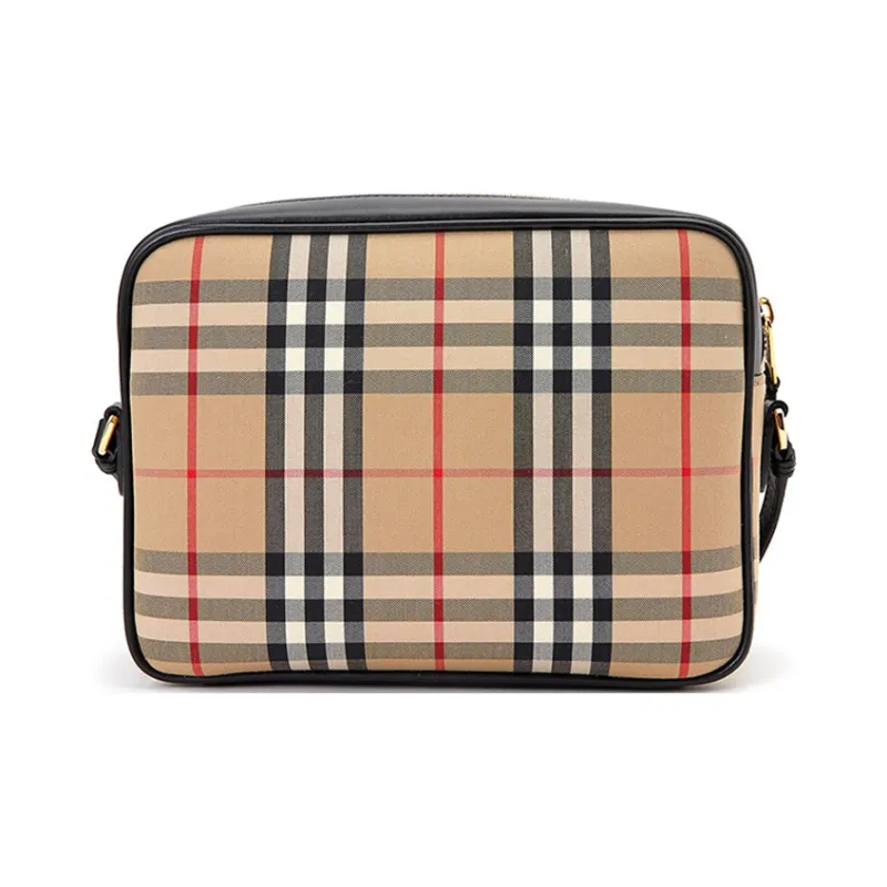 Burberry Medium Vintage Check And Leather Camera Bag Archive Beige-1