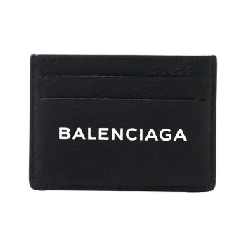 Balenciaga Cow Leather Card Holder Men's Black