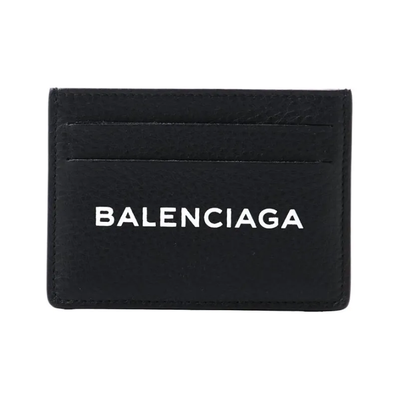 Balenciaga Cow Leather Card Holder Men's Black-0