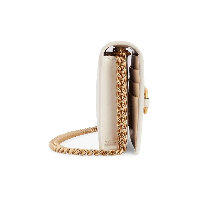 GUCCI Horsebit 1955 Leather WOC Mini Bag Shoulder Bag, Crossbody Bag Trumpets Women's White-2