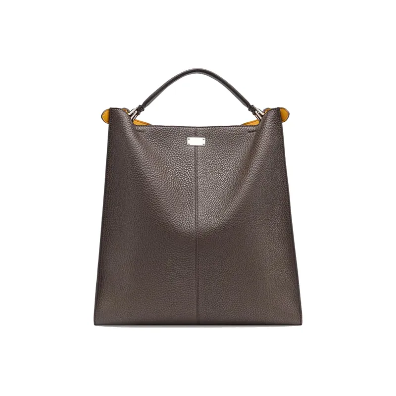 FENDI Peekaboo Fabric With Leather Briefcase Shoulder Bag Handbag Men's Brown-3