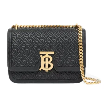Burberry Lambskin Shoulder Bag Crossbody Bag Small Size Women's Black