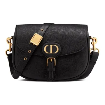 DIOR Cow Leather Shoulder Bag, Crossbody Bag Medium Size Women's Black