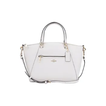 COACH Prairie Leather Dumpling Bag, Portable Crossbody Bag, Shoulder Bag Medium Size Women's White