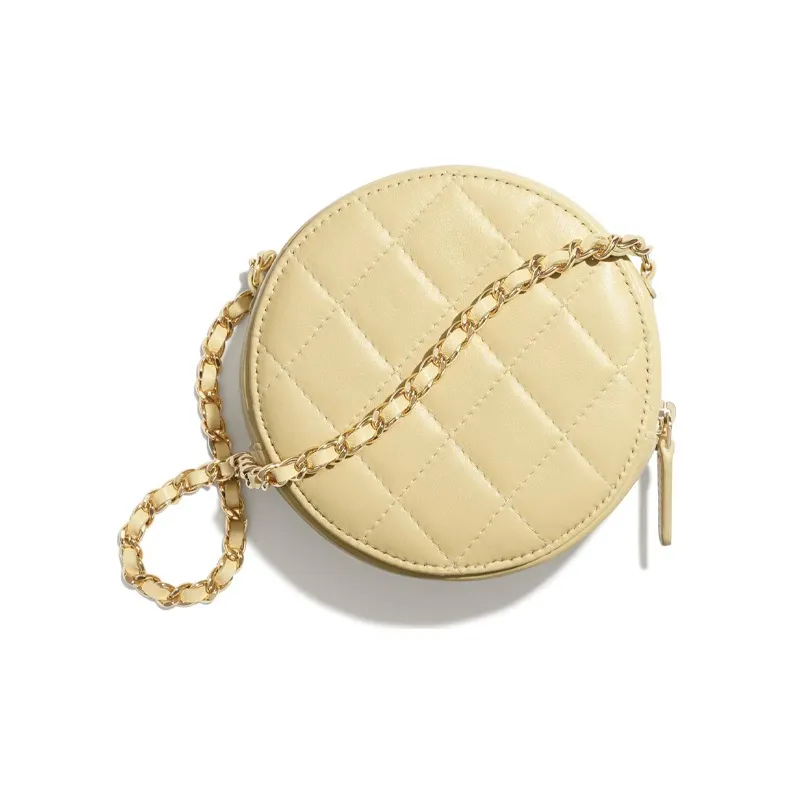 CHANEL 19Bag Lambskin Round Bag, Crossbody Bag, Shoulder Bag Women's Yellow-1