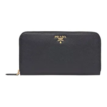 PRADA Cow Leather Wallet Women's Black