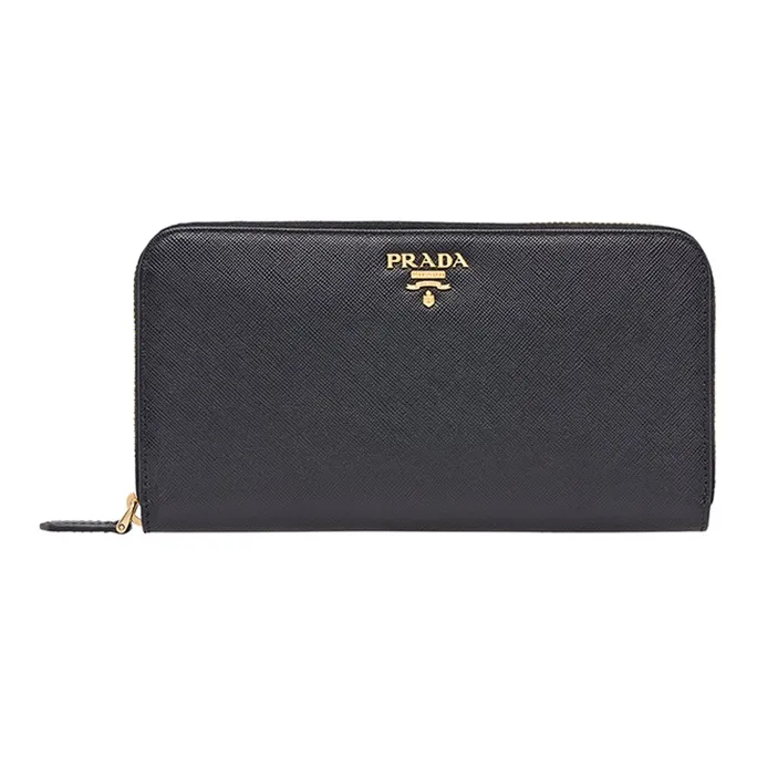 PRADA Cow Leather Wallet Women's Black-0