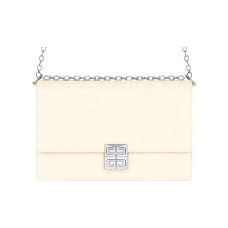 GIVENCHY 4G Cow Leather Shoulder Bag Crossbody Bag Medium Size Women's Ivory White-0