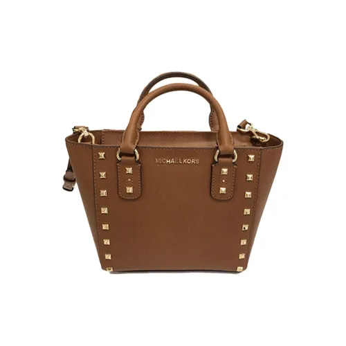 MICHAEL KORS Sandrine Leather Commute Crossbody Handbag Women's Brown