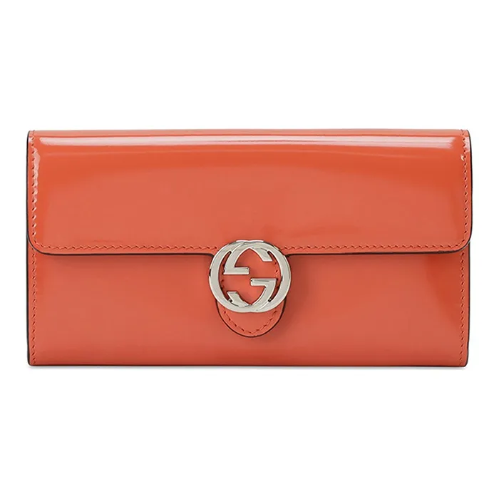 GUCCI Patent Leather Wallet Women's Saffron-0