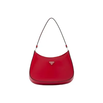 PRADA Cleo Leather Portable Crossbody Bag Shoulder Bag Women's Scarlet