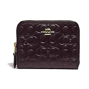 COACH Zip Around Leather Wallet Regular Women's Ox Blood Red