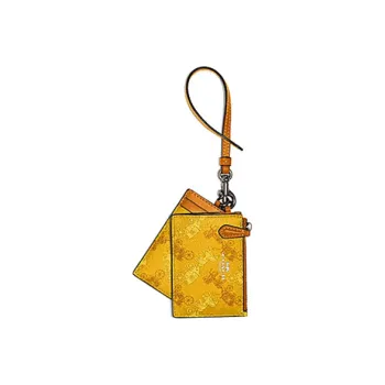 COACH Lanyard PVC Card Holder Women's Yellow