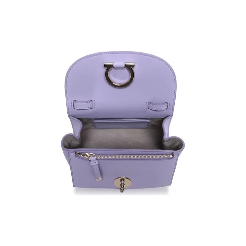 FERRAGAMO Cow Leather Shoulder Bag Women's Lilac Purple-5