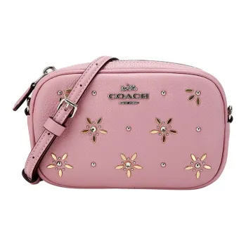COACH Leather Box Bag, Shoulder Bag, Crossbody Bag Trumpets Women's Rose Pink Red