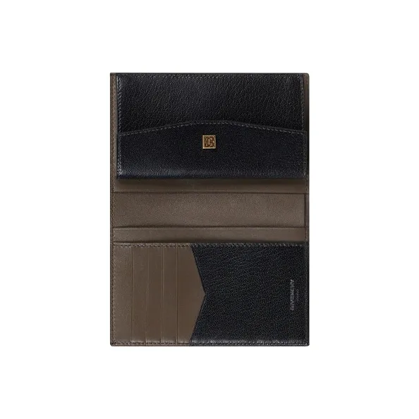GIVENCHY Sheepskin Money Clip Wallet Card Holder Women's Black-3