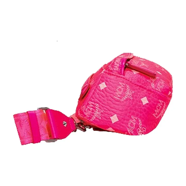MCM Essential Visetos Origina Fabric Fanny Pack Crossbody Bags Small Size Women's Pink-2