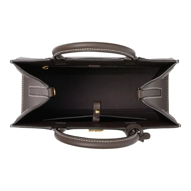 Burberry Cow Leather Shoulder Bag, Crossbody Bag, Handbag Mini Women's Dark Gray Brown-4