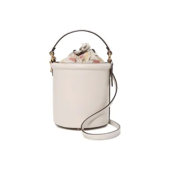COACH Leather Bucket Bags Crossbody Bag Shoulder Bag Small Size Women's White