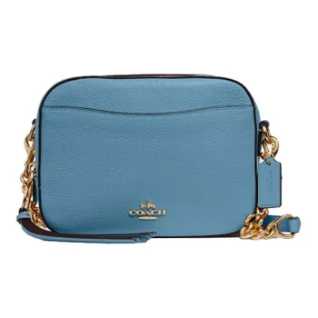 COACH Camera Pebbled Cow Leather Small Square Bag Shoulder Bag Crossbody Bag Small Size Women's Sky Blue