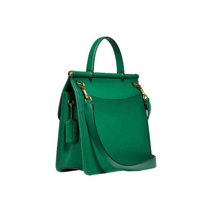 COACH Willis Cow Leather Handbag Shoulder Bag Crossbody Bag Large Size Women's Vintage Green-2