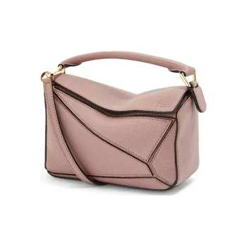 LOEWE Puzzle Goatskin Geometric Bag Puzzle Bag Shoulder Bag Crossbody Bag Handbag Mini Women's Deep Blush Color