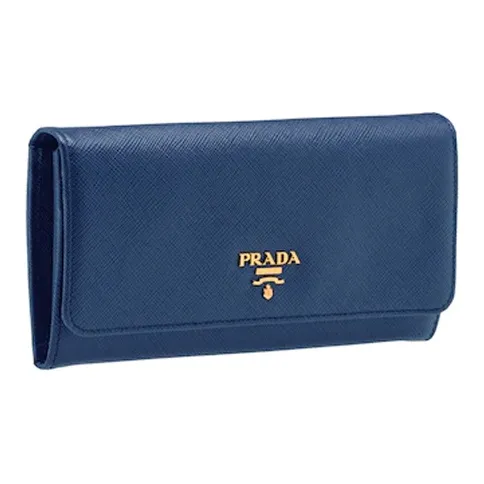 PRADA Cowhide Leather Wallet Women's Cornflower Blue-1