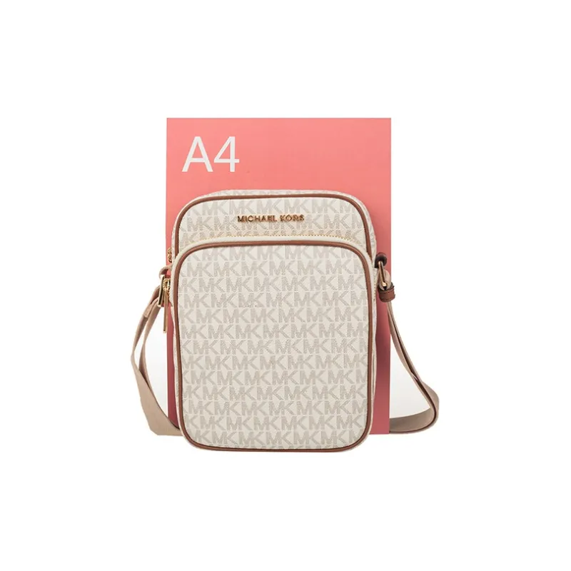 MICHAEL KORS Jet Set Travel PVC Cell Phone Pouch, Crossbody Bag, Shoulder Bag Women's Vanilla-4