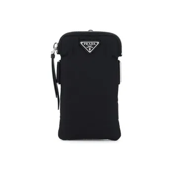 PRADA Nylon Cell Phone Pouch Unisex Black