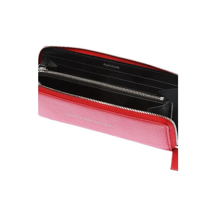 Balenciaga Cow Leather Wallet Regular Women's Red-3