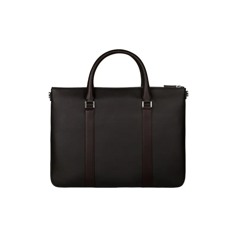MONTBLANC Leather Briefcase Shoulder Bag Crossbody Bag Handbag Men's Dark Brown-3