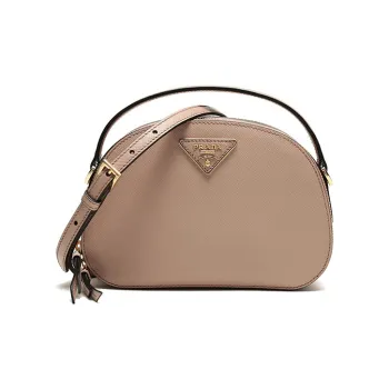 PRADA Cow Leather Crossbody One Shoulder Handbags Women's Nude