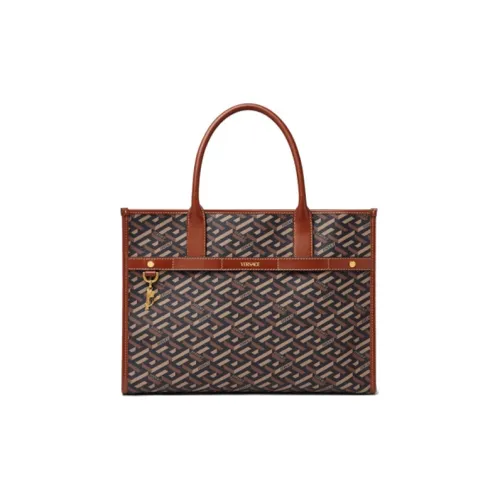 VERSACE Canvas tote Dusy Bag Shopping Bag Handbag Unisex Brown