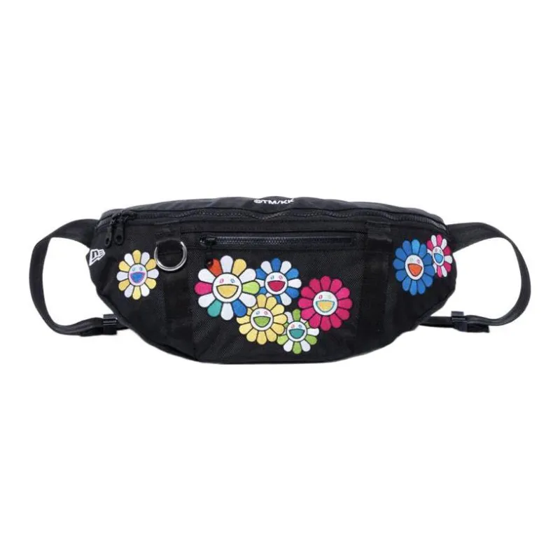 New Era Takashi Murakami Collaboration Polyester One Shoulder Crossbody Bag Sling Bag Fanny Pack Regular Unisex Black-0