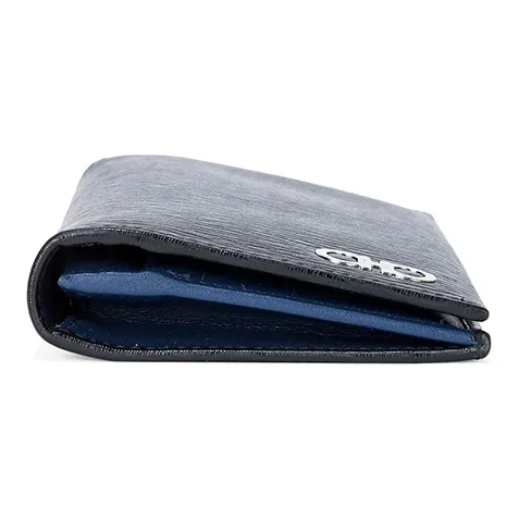 FERRAGAMO GANCINI Leather Wallet Regular Men's Dark Blue-3