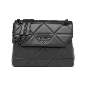 PRADA Spectrum Leather Shoulder Bag Medium Size Women's Black