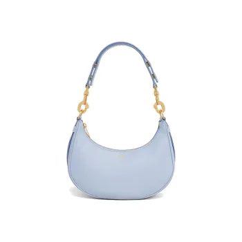 CELINE AVA Cow Leather Handbag Medium Size Women's Light Blue