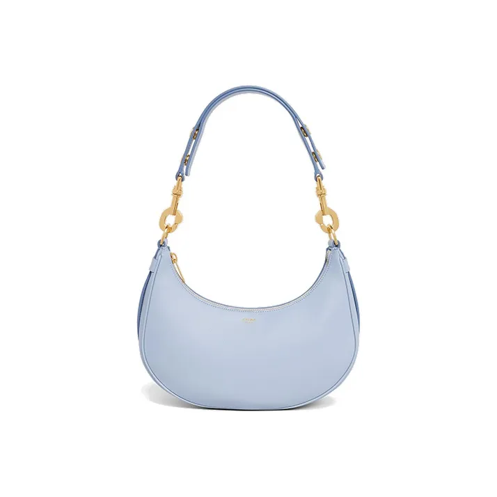 CELINE AVA Cow Leather Handbag Medium Size Women's Light Blue-0