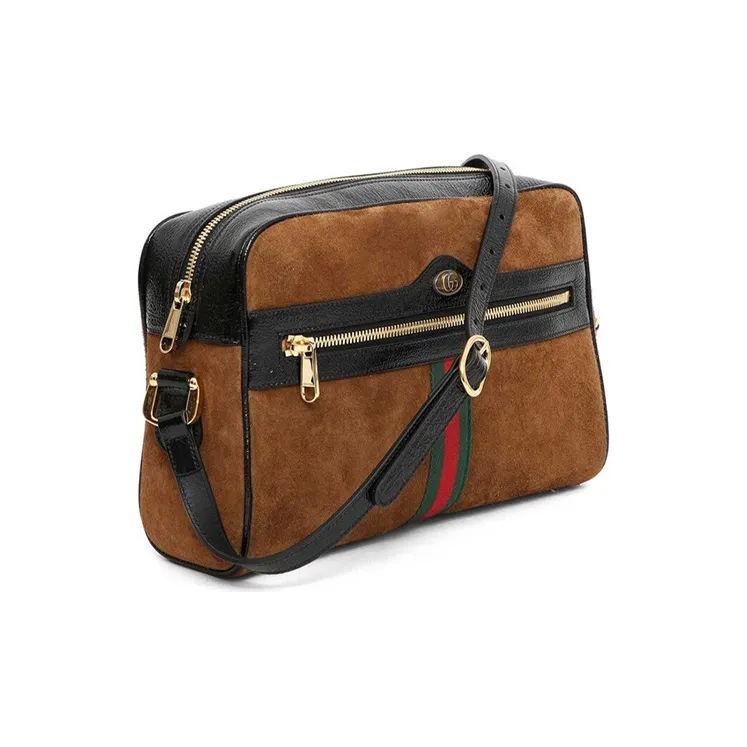 GUCCI Suede Portable Crossbody Bag Shoulder Bag Women's Brown-1