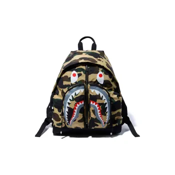A BATHING APE Nylon Fabric Backpack Regular Unisex Camouflage Yellow