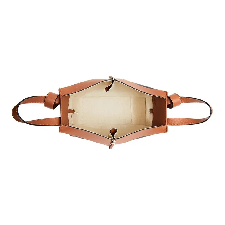 LOEWE Hammock Cow Leather Hammock Bag Shoulder Bag Crossbody Bag Handbag Small Size Women's Black Tan-3
