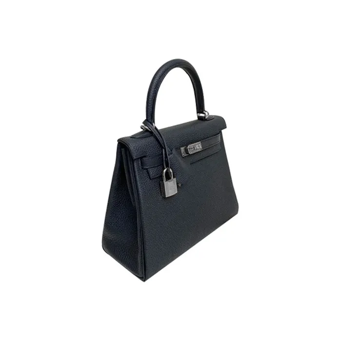 HERMES Kelly Togo Calfskin Kelly Bag Handbags Women's Noir Black-1