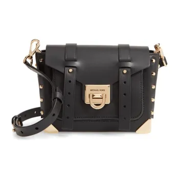 MICHAEL KORS Manhattan Cow Leather Satchel Bag Crossbody Bag Shoulder Bag Small Size Women's Black