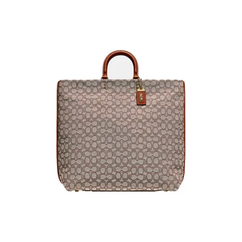COACH Canvas Tote Bag Shopping Bag Canvas Bag Crossbody Bag One Shoulder Handbag Large Size Unisex Brown