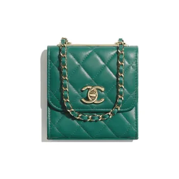 CHANEL Trendy Cc Sheepskin Chain Bag, Shoulder Bag, Crossbody Bag Trumpets Women's Green