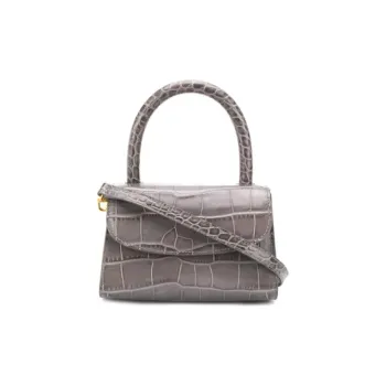 By Far Mini Croco Genuine Leather One Shoulder Handbags Regular Women's Dark Gray